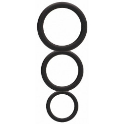 Shots Toys Set de 3 cockrings noirs en silicone